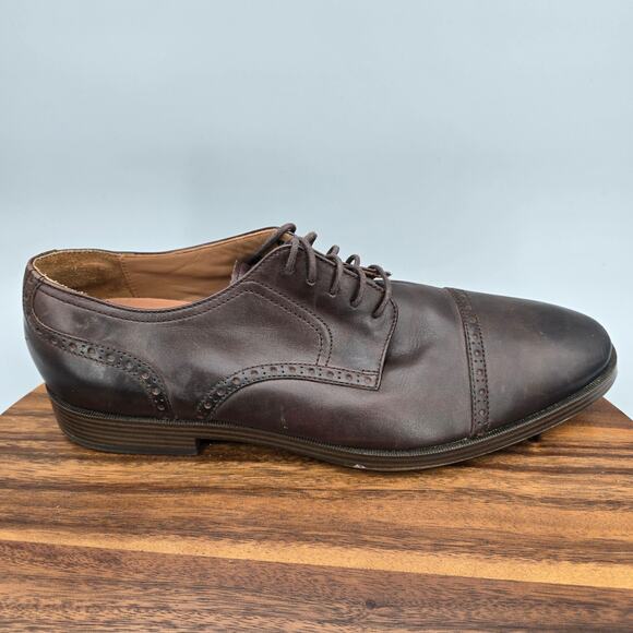 Cole Haan Oxfords Mens 11 M Brown Leather Jefferson Grand Cap Toe Dress Shoes - Picture 1 of 8